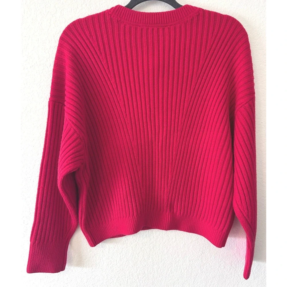 Tommy Hilfiger Chunky Preppy Red Cable Knit‎ Crewneck Sweater SZ M